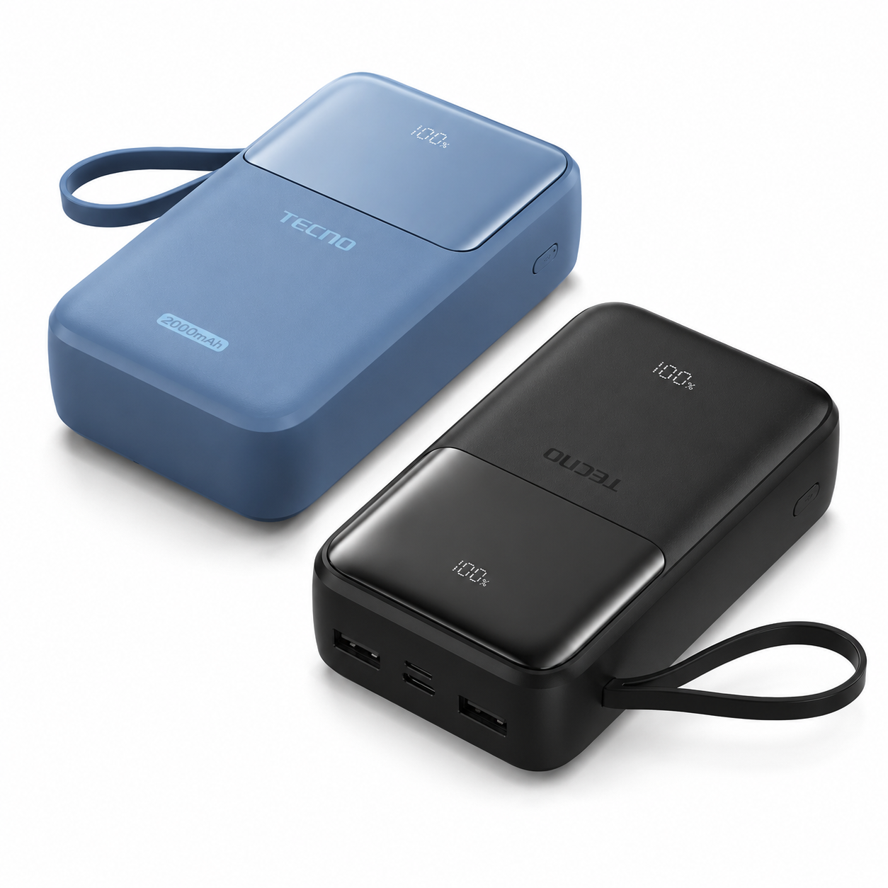 TECNO S201 Power Bank 20000mAh – Batterie Externe Compacte avec 4 Câbles Intégrés | Livraison Gabon | Kadmarket